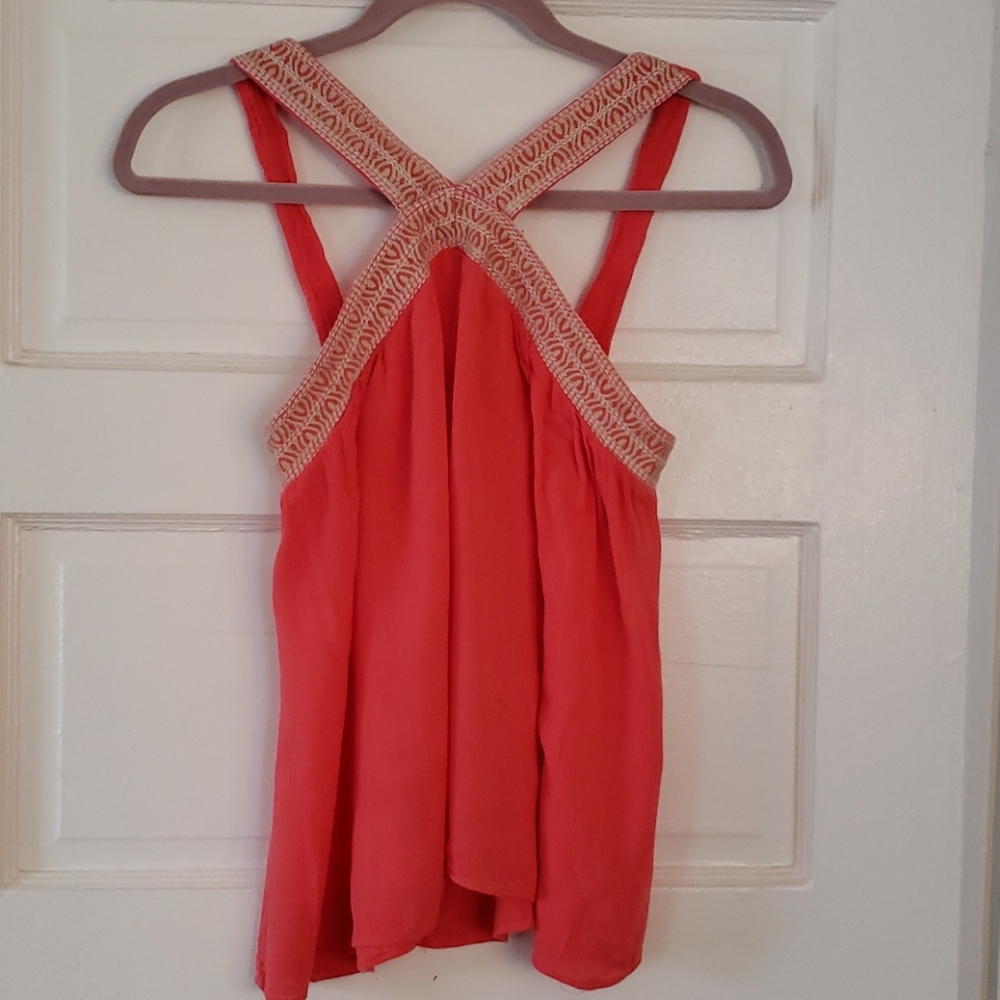 Super B Flowy Coral Tank Top sz M